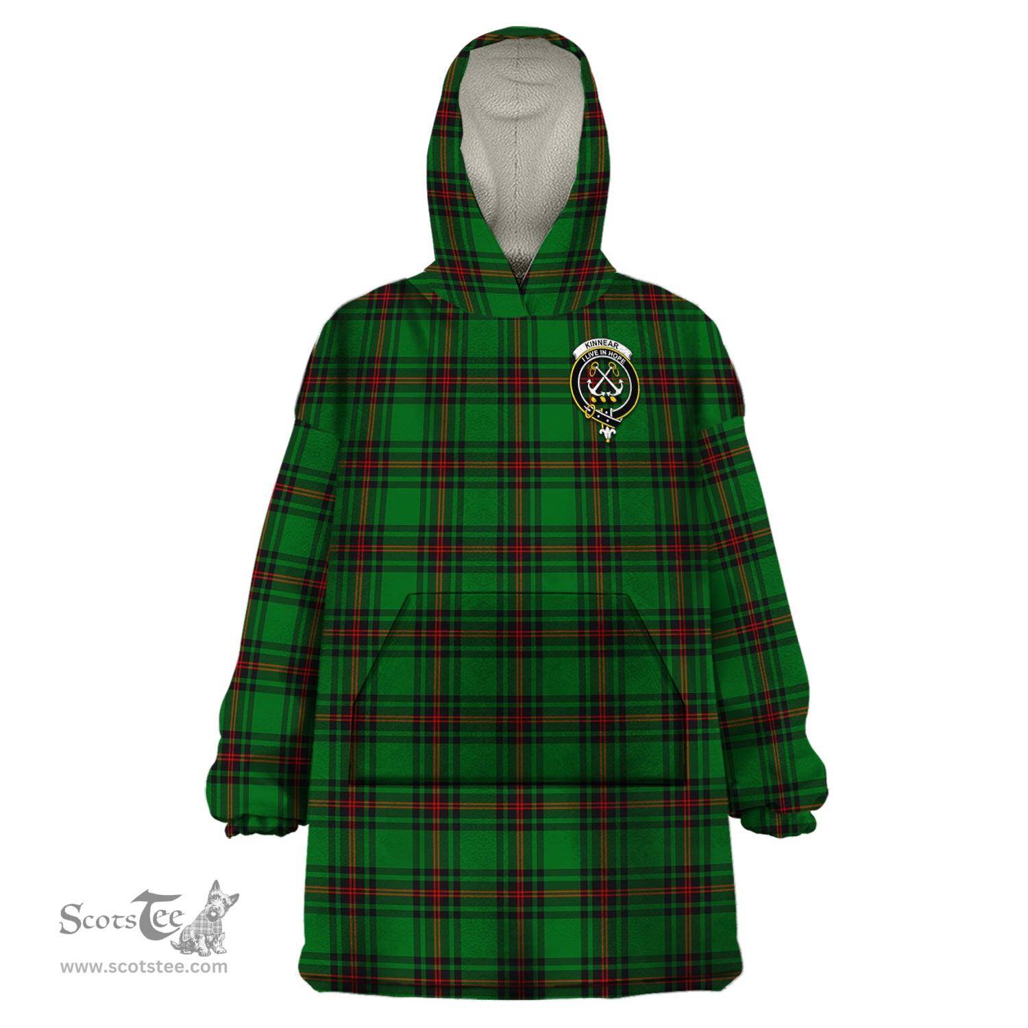 Scottish Kinnear Clan Family Crest Tartan Snuggie Hoodie Plaid Wearable Blanket Hoodie