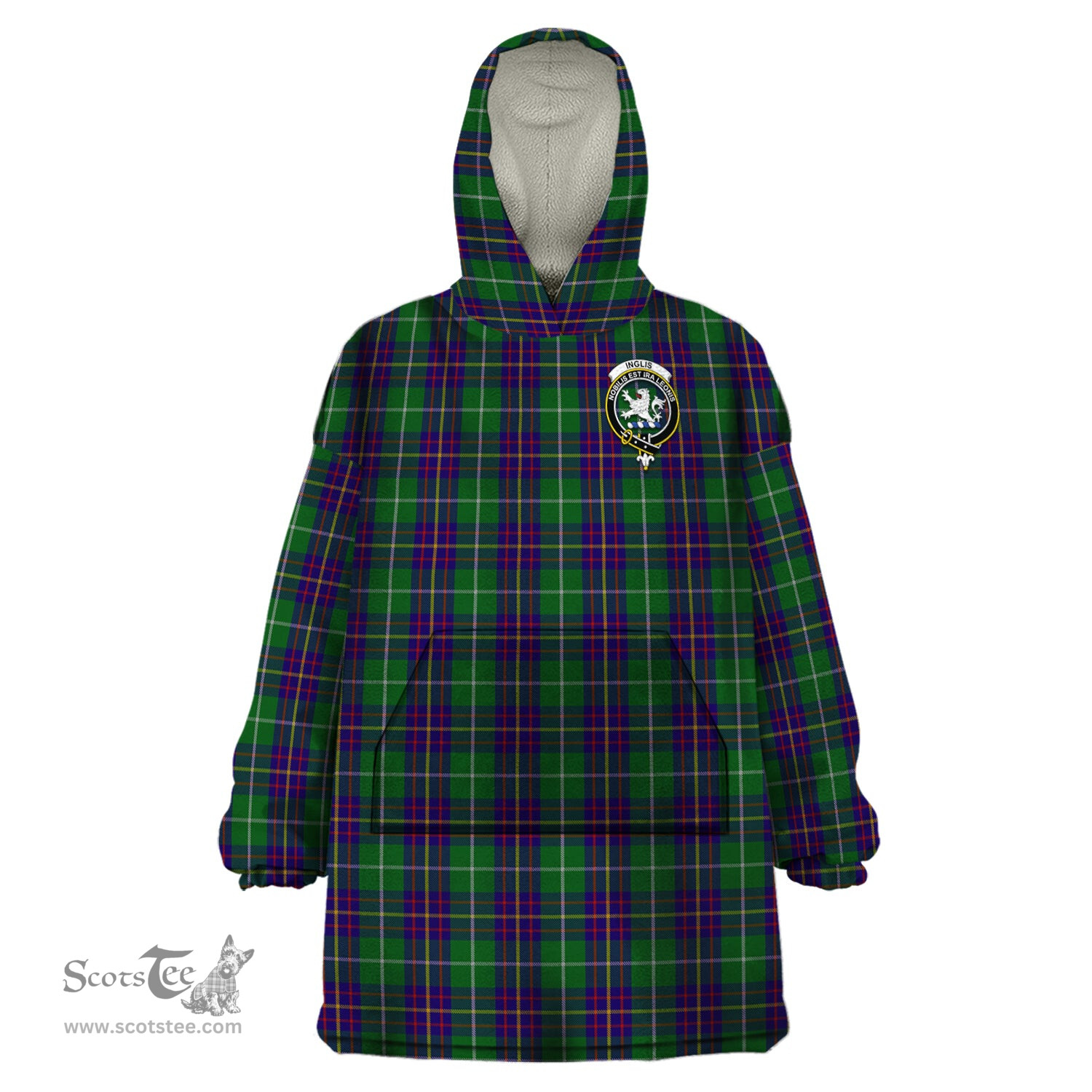 Scottish Inglis Clan Family Crest Tartan Snuggie Hoodie Plaid Wearable Blanket Hoodie