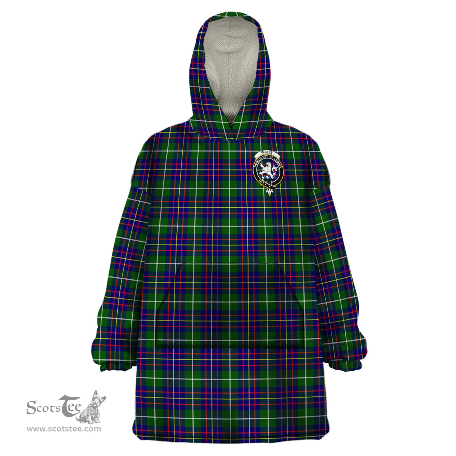 Scottish Inglis Modern Clan Family Crest Tartan Snuggie Hoodie Plaid Wearable Blanket Hoodie