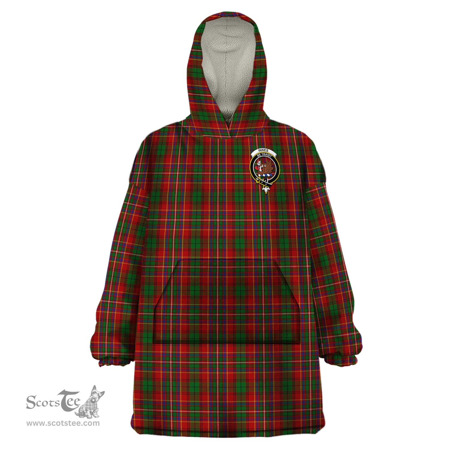 Scottish Innes Clan Family Crest Tartan Snuggie Hoodie Plaid Wearable Blanket Hoodie