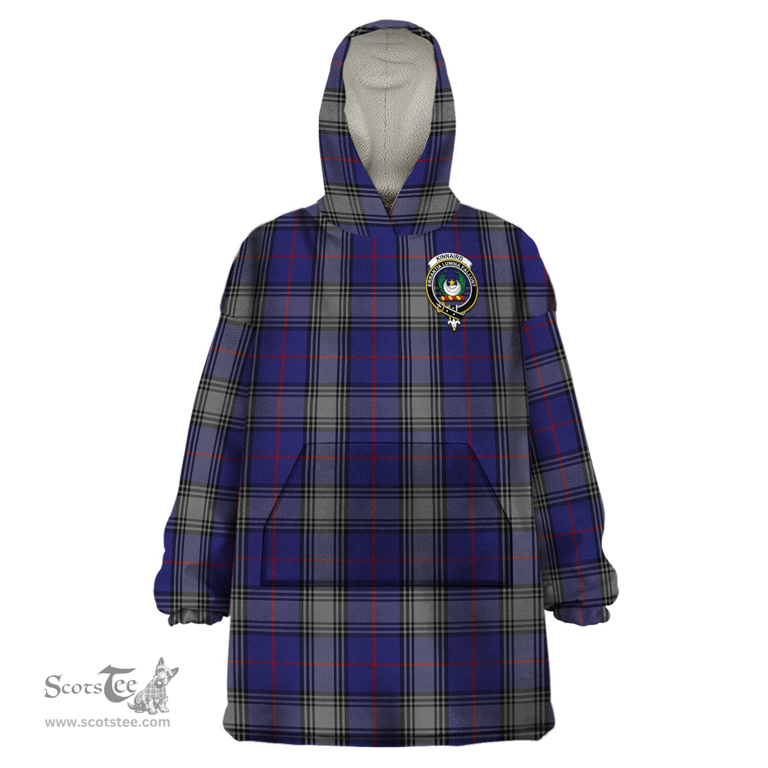 Scottish Kinnaird Clan Family Crest Tartan Snuggie Hoodie Plaid Wearable Blanket Hoodie