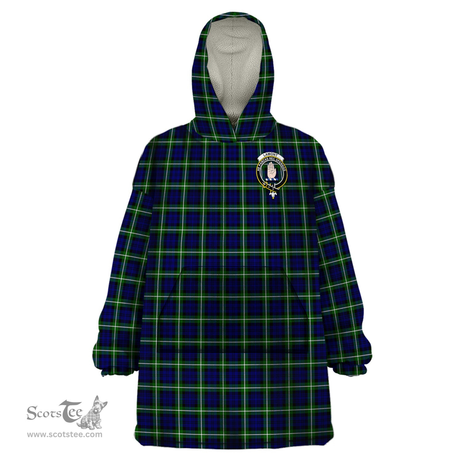 Scottish Lamont Modern Clan Family Crest Tartan Snuggie Hoodie Plaid Wearable Blanket Hoodie