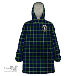 Scottish Lamont Modern Clan Family Crest Tartan Snuggie Hoodie Plaid Wearable Blanket Hoodie