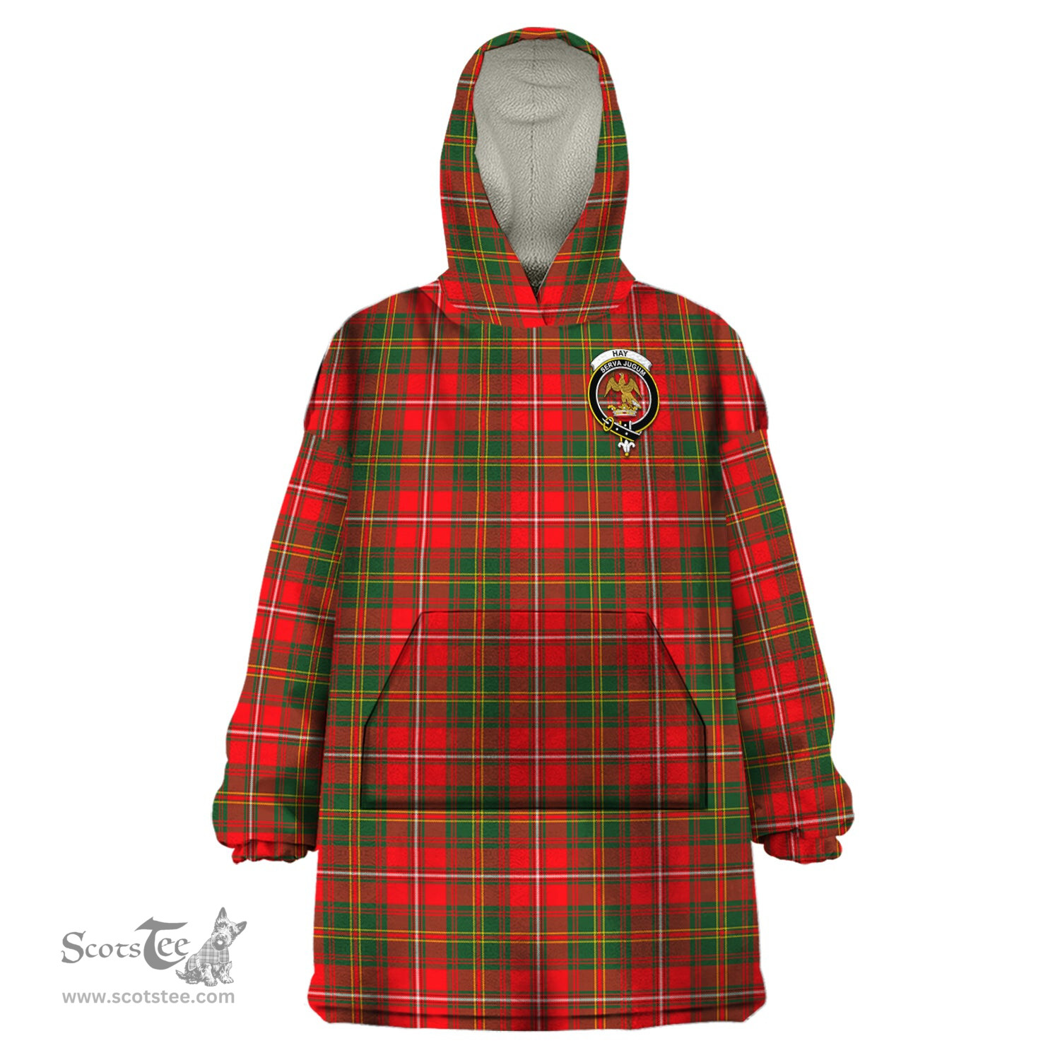 Scottish Hay Modern Clan Family Crest Tartan Snuggie Hoodie Plaid Wearable Blanket Hoodie