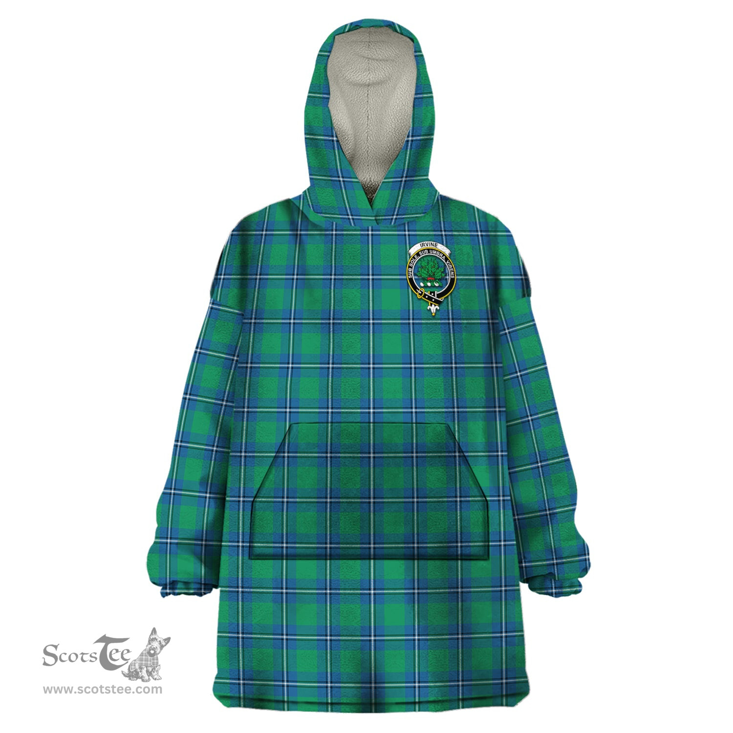 Scottish Irvine Ancient Clan Family Crest Tartan Snuggie Hoodie Plaid Wearable Blanket Hoodie