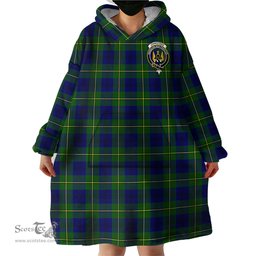Scottish Johnstone Modern Clan Family Crest Tartan Snuggie Hoodie Plaid Wearable Blanket Hoodie