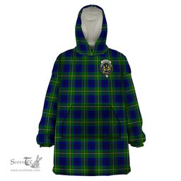 Scottish Johnstone Modern Clan Family Crest Tartan Snuggie Hoodie Plaid Wearable Blanket Hoodie