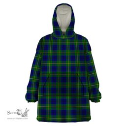 Scottish Johnston Modern Clan Tartan Snuggie Hoodie Plaid Wearable Blanket Hoodie
