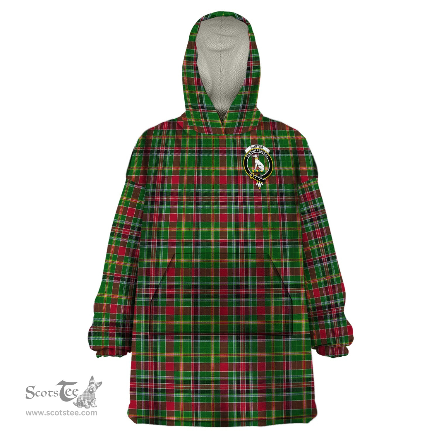 Scottish Hunter Wilsons Clan Family Crest Tartan Snuggie Hoodie Plaid Wearable Blanket Hoodie