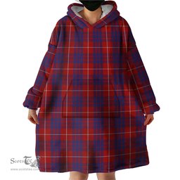 Scottish Hamilton Clan Tartan Snuggie Hoodie Plaid Wearable Blanket Hoodie
