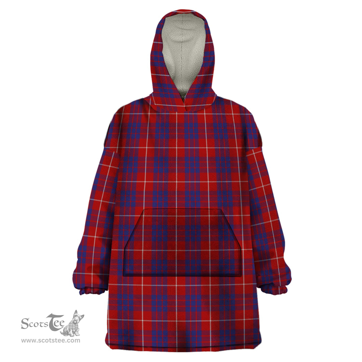 Scottish Hamilton Clan Tartan Snuggie Hoodie Plaid Wearable Blanket Hoodie