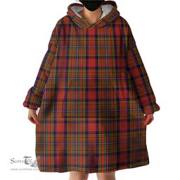 Scottish Hepburn Clan Tartan Snuggie Hoodie Plaid Wearable Blanket Hoodie
