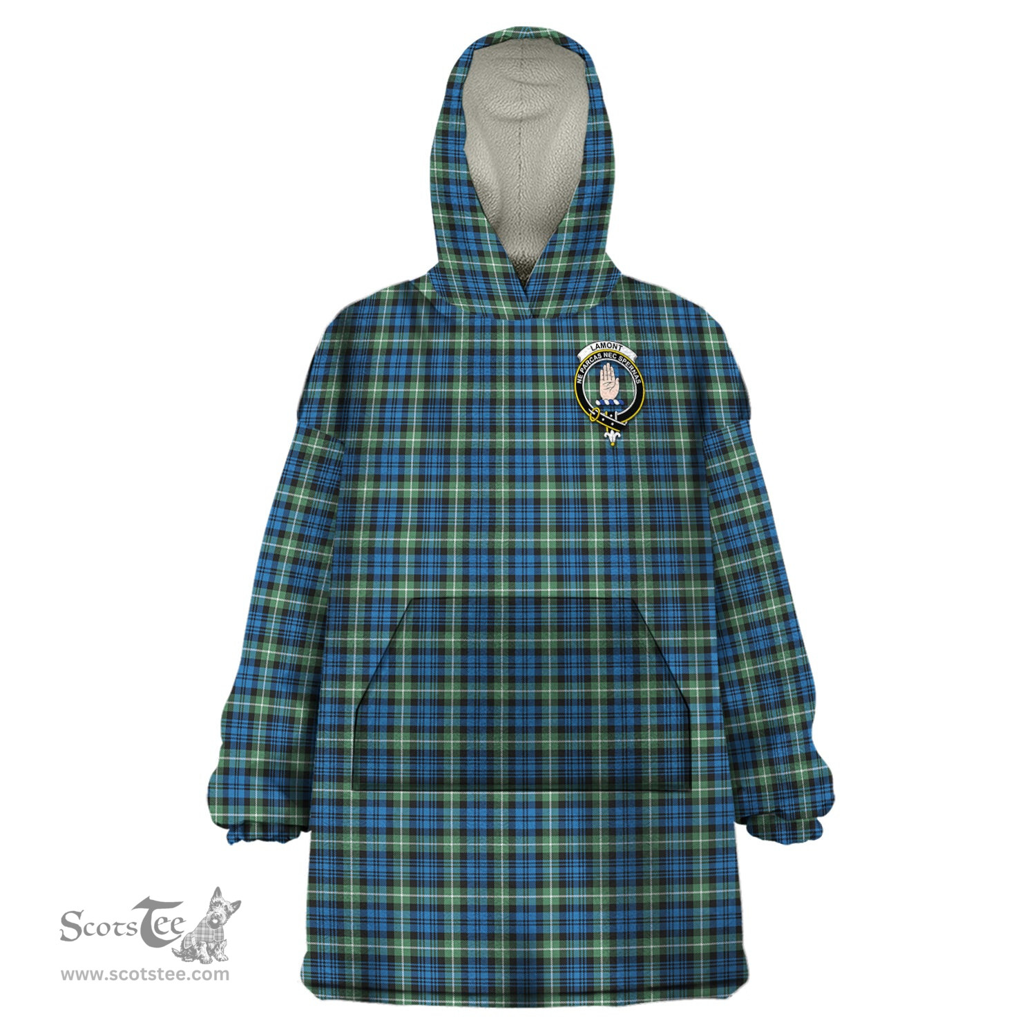 Scottish Lamont Ancient Clan Family Crest Tartan Snuggie Hoodie Plaid Wearable Blanket Hoodie