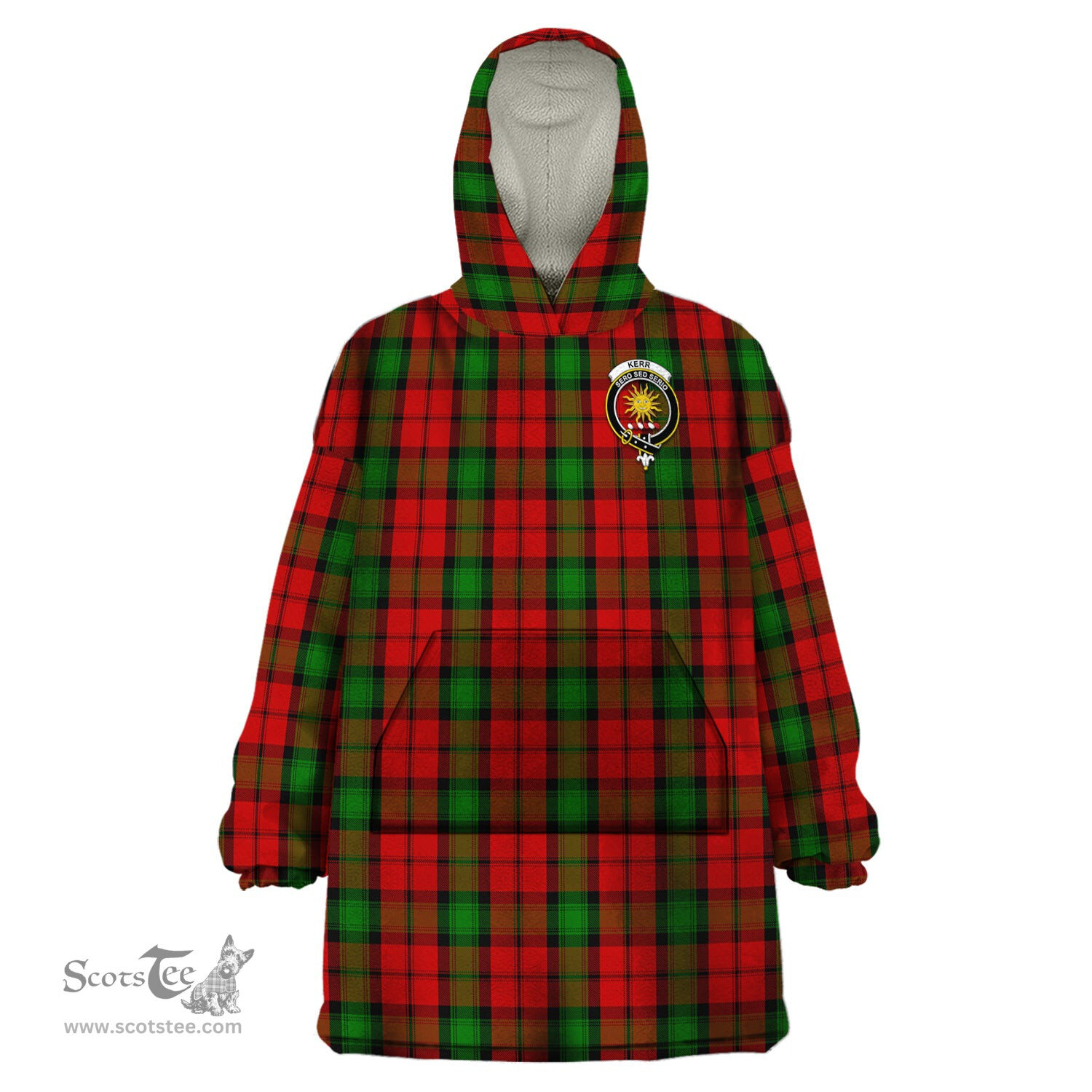 Scottish Kerr Clan Family Crest Tartan Snuggie Hoodie Plaid Wearable Blanket Hoodie