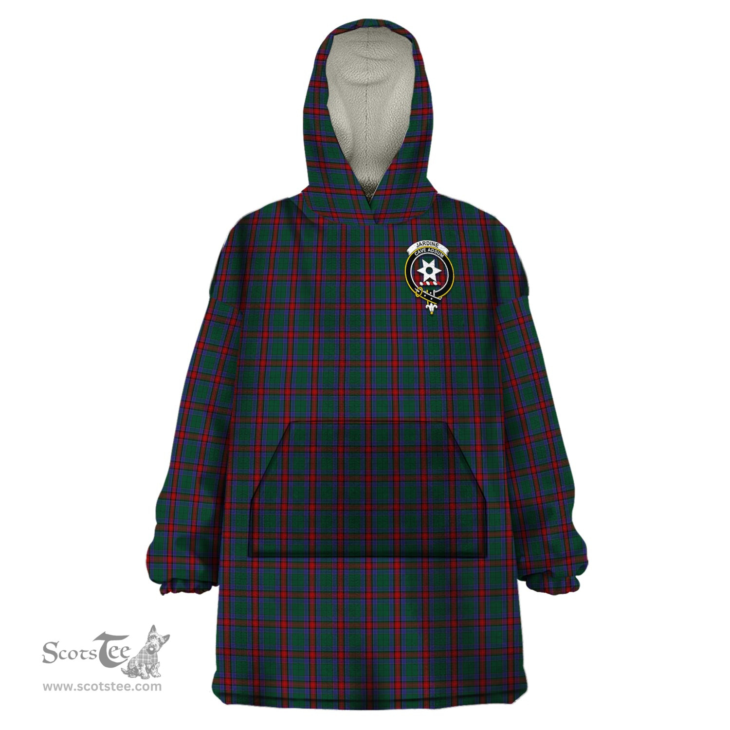 Scottish Jardine Dress Clan Family Crest Tartan Snuggie Hoodie Plaid Wearable Blanket Hoodie