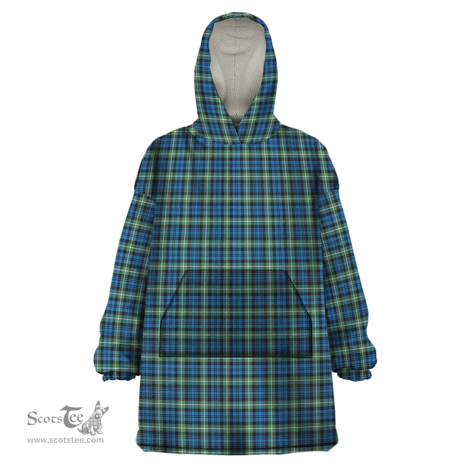 Scottish Lamont Ancient Clan Tartan Snuggie Hoodie Plaid Wearable Blanket Hoodie
