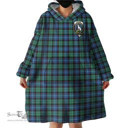 Scottish Hunter Ancient Clan Family Crest Tartan Snuggie Hoodie Plaid Wearable Blanket Hoodie