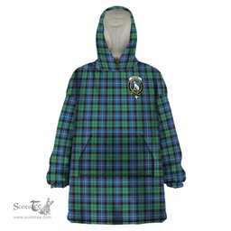 Scottish Hunter Ancient Clan Family Crest Tartan Snuggie Hoodie Plaid Wearable Blanket Hoodie