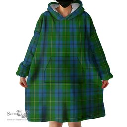 Scottish Johnstone Clan Tartan Snuggie Hoodie Plaid Wearable Blanket Hoodie