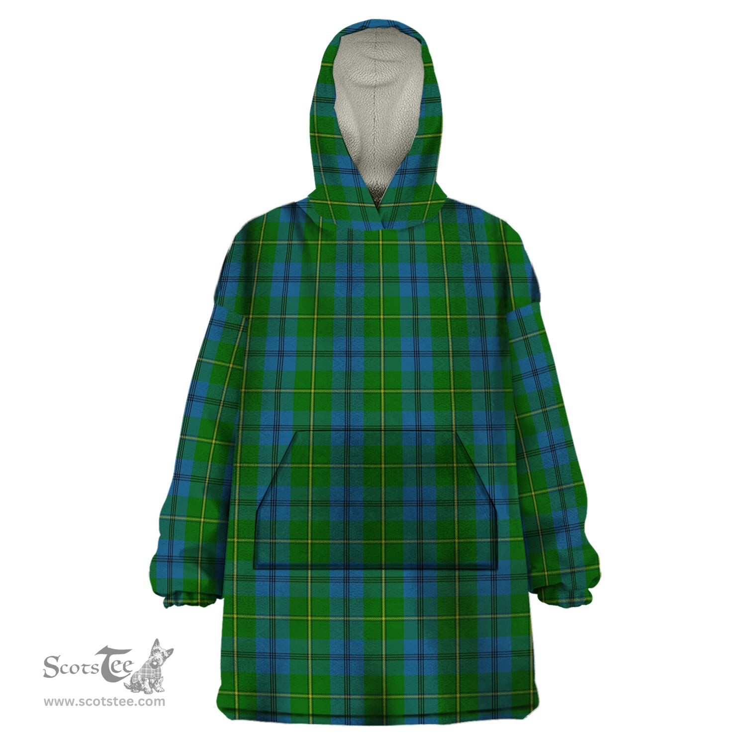 Scottish Johnstone Clan Tartan Snuggie Hoodie Plaid Wearable Blanket Hoodie