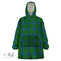 Scottish Johnstone Clan Tartan Snuggie Hoodie Plaid Wearable Blanket Hoodie