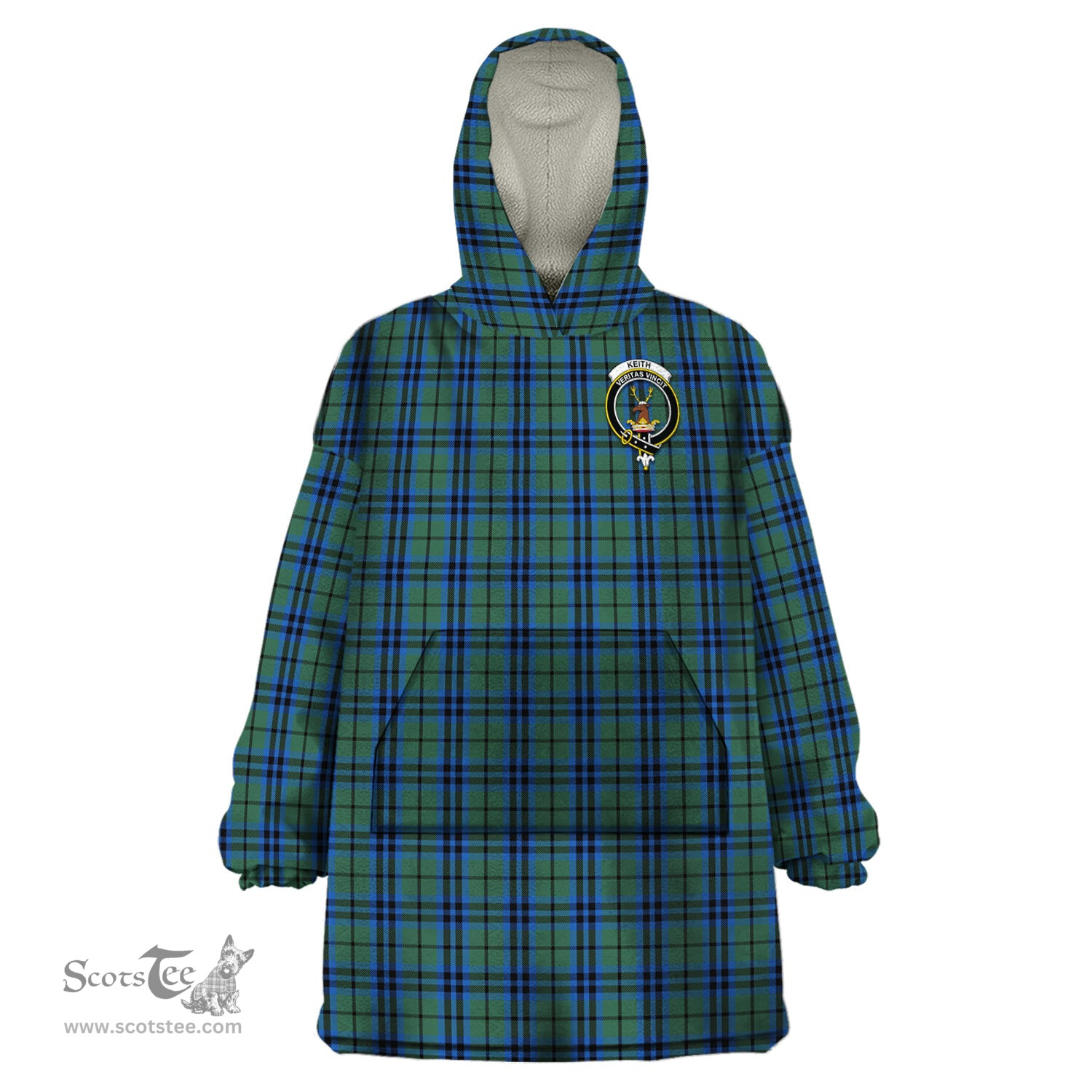 Scottish Keith Clan Family Crest Tartan Snuggie Hoodie Plaid Wearable Blanket Hoodie