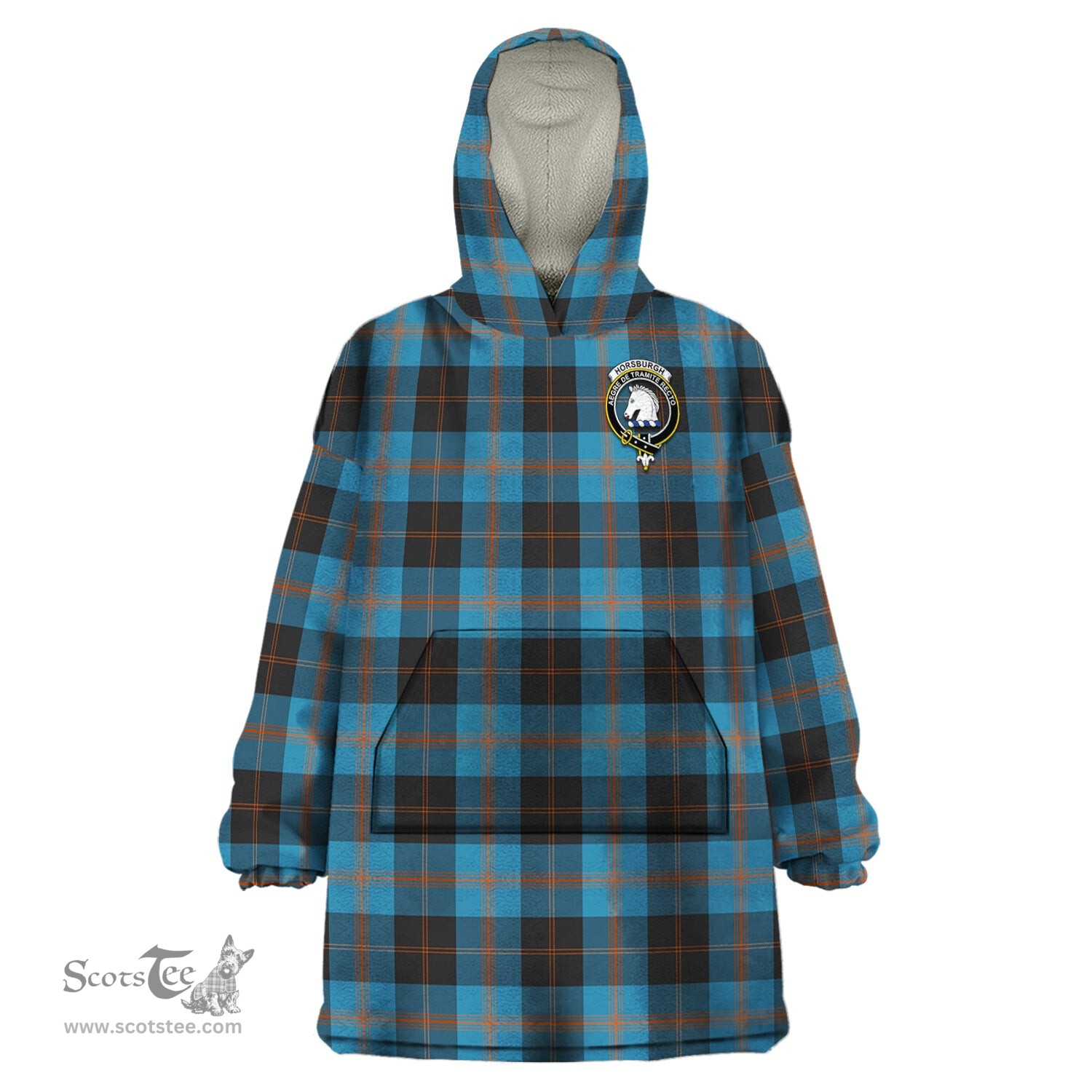 Scottish Horsburgh Clan Family Crest Tartan Snuggie Hoodie Plaid Wearable Blanket Hoodie