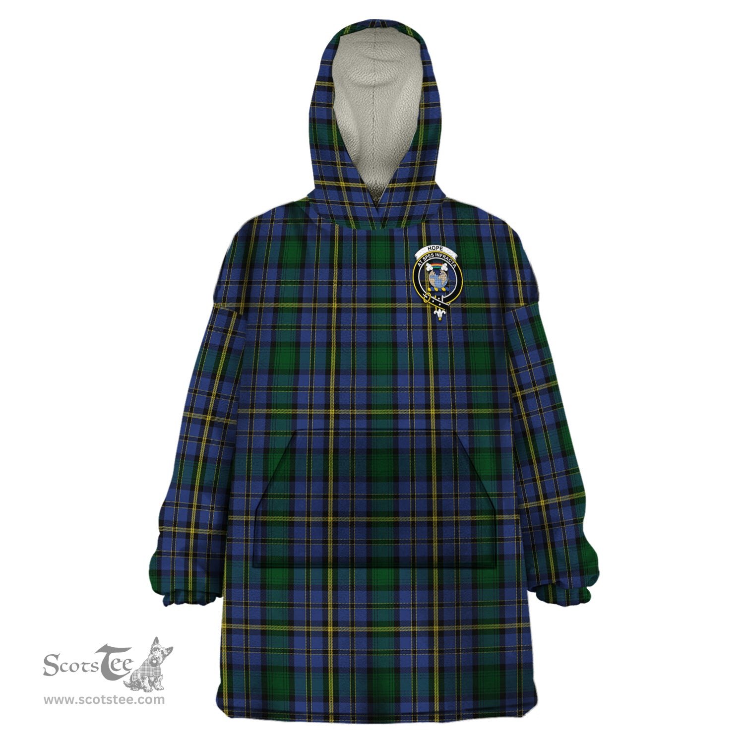 Scottish Hope Clan Originaux Clan Family Crest Tartan Snuggie Hoodie Plaid Wearable Blanket Hoodie