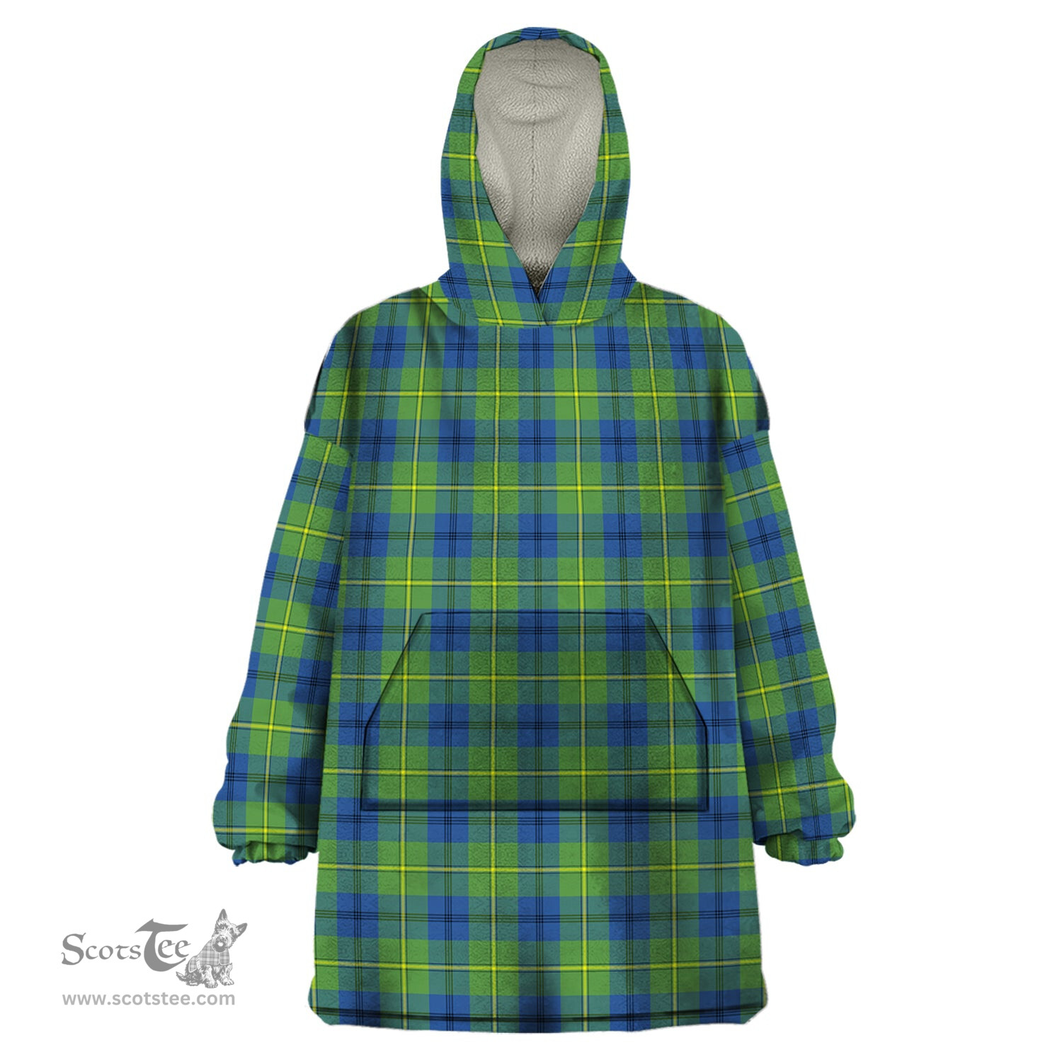 Scottish Johnstone Ancient Clan Tartan Snuggie Hoodie Plaid Wearable Blanket Hoodie