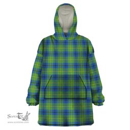 Scottish Johnstone Ancient Clan Tartan Snuggie Hoodie Plaid Wearable Blanket Hoodie
