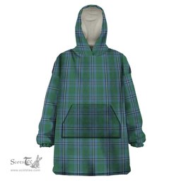 Scottish Irvine of Drum Clan Tartan Snuggie Hoodie Plaid Wearable Blanket Hoodie