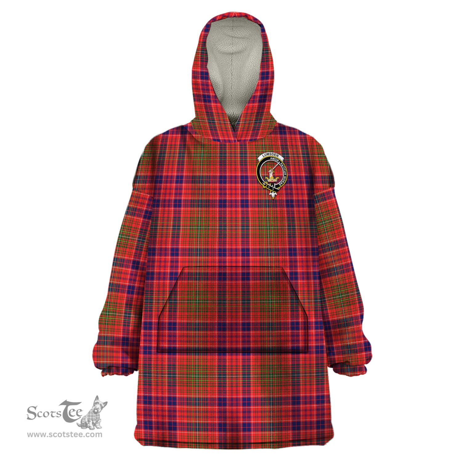 Scottish Lumsden Modern Clan Family Crest Tartan Snuggie Hoodie Plaid Wearable Blanket Hoodie