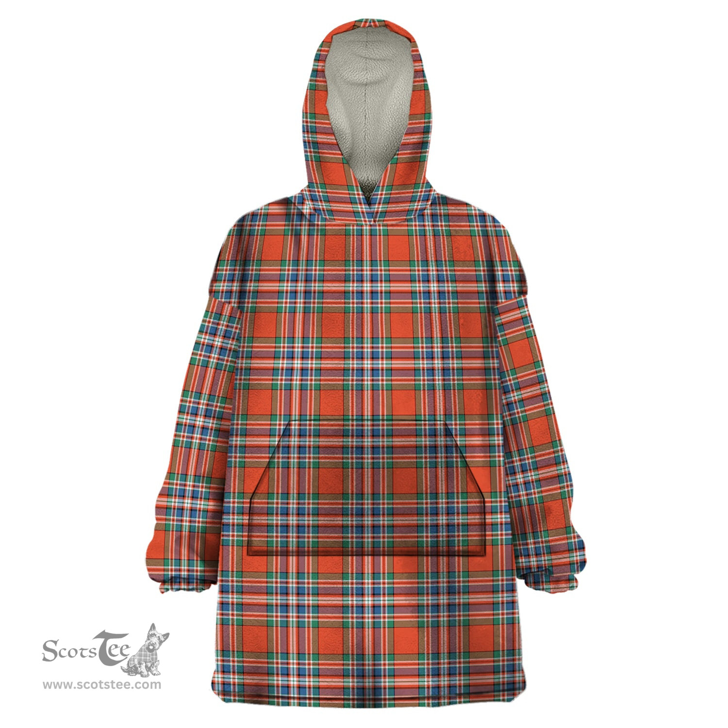 Scottish MacFarlane Ancient Clan Tartan Snuggie Hoodie Plaid Wearable Blanket Hoodie