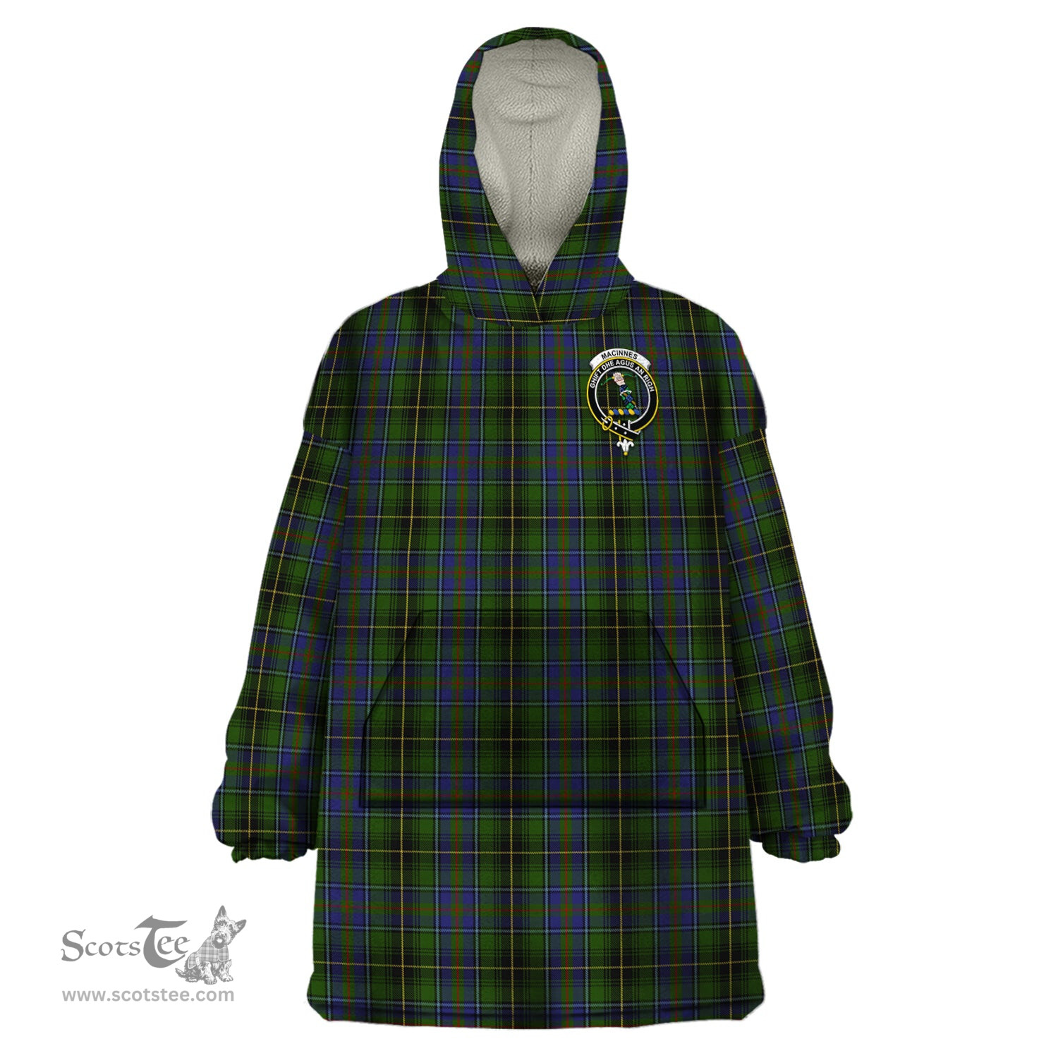 Scottish MacInnes Clan Family Crest Tartan Snuggie Hoodie Plaid Wearable Blanket Hoodie