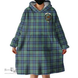 Scottish Leslie Hunting Ancient Clan Family Crest Tartan Snuggie Hoodie Plaid Wearable Blanket Hoodie