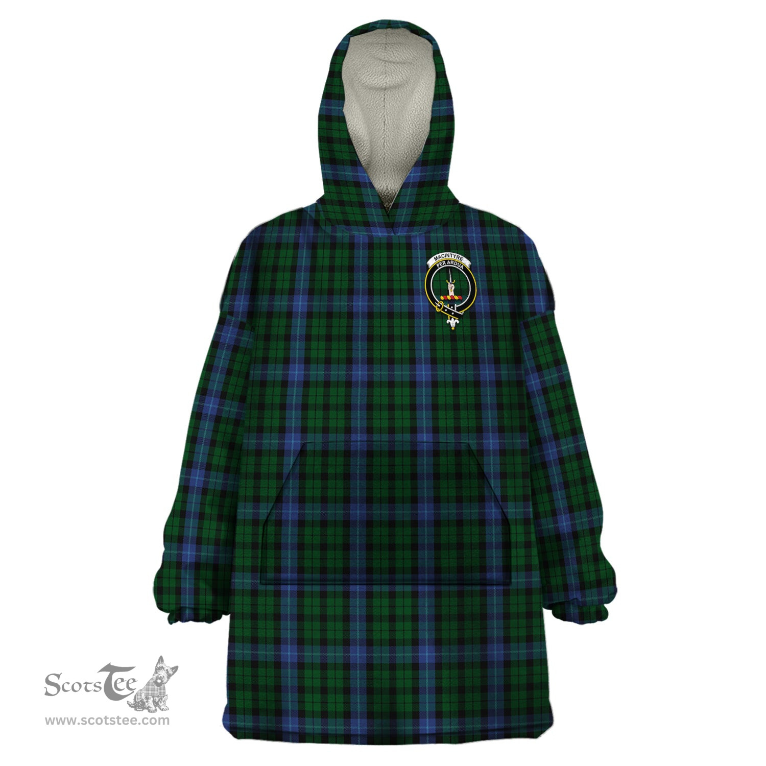Scottish MacIntyre Clan Family Crest Tartan Snuggie Hoodie Plaid Wearable Blanket Hoodie
