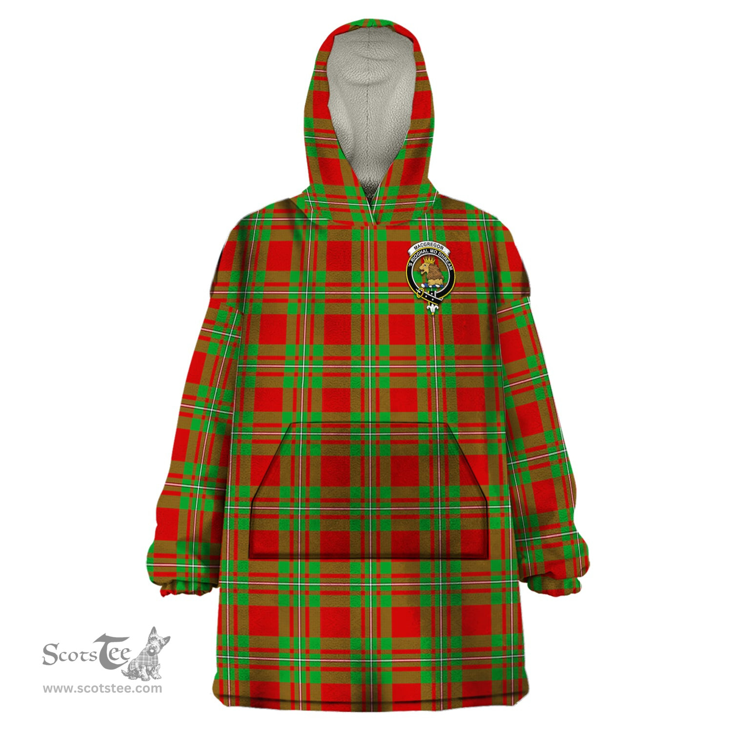 Scottish MacGregor Modern Clan Family Crest Tartan Snuggie Hoodie Plaid Wearable Blanket Hoodie