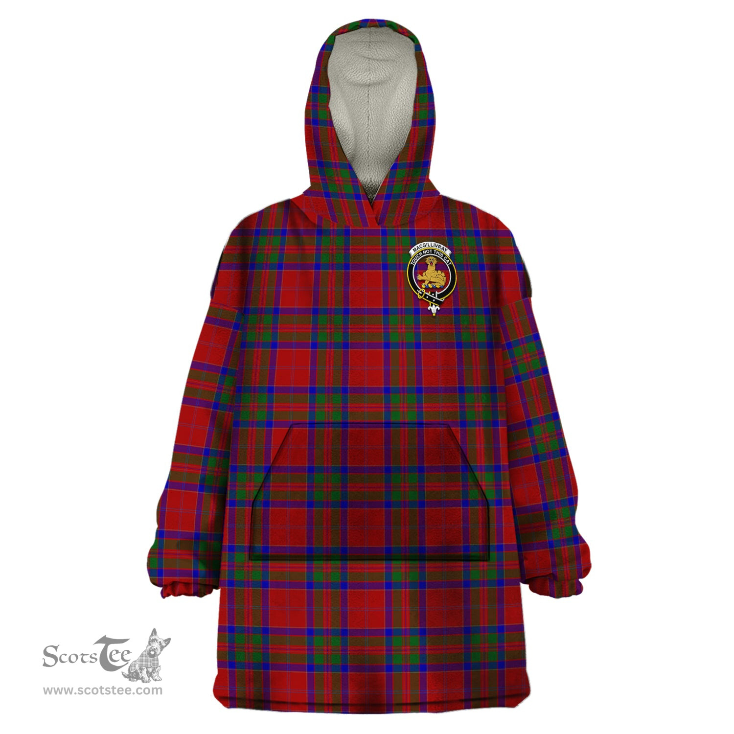 Scottish MacGillivray Clan Family Crest Tartan Snuggie Hoodie Plaid Wearable Blanket Hoodie