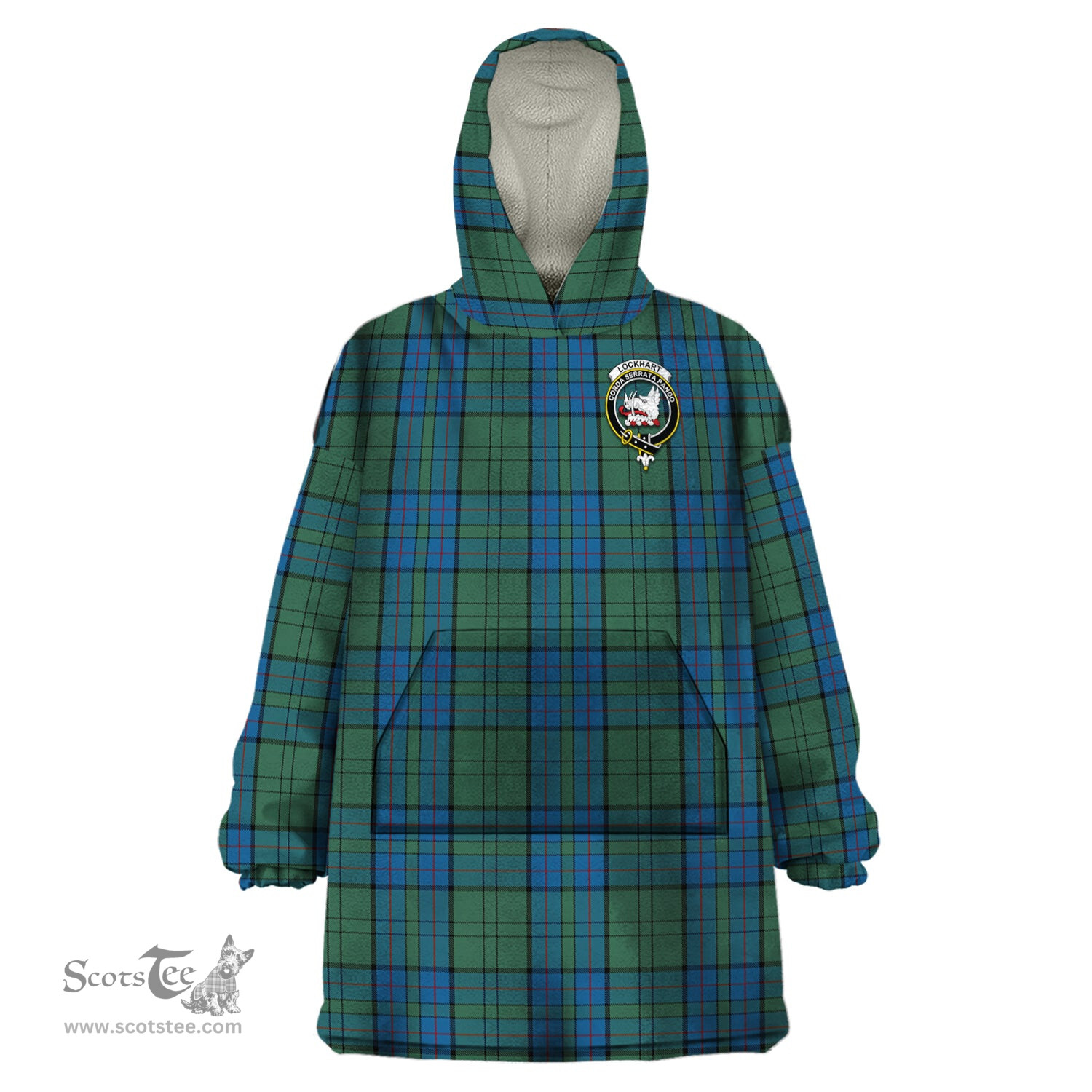 Scottish Lockhart Clan Family Crest Tartan Snuggie Hoodie Plaid Wearable Blanket Hoodie