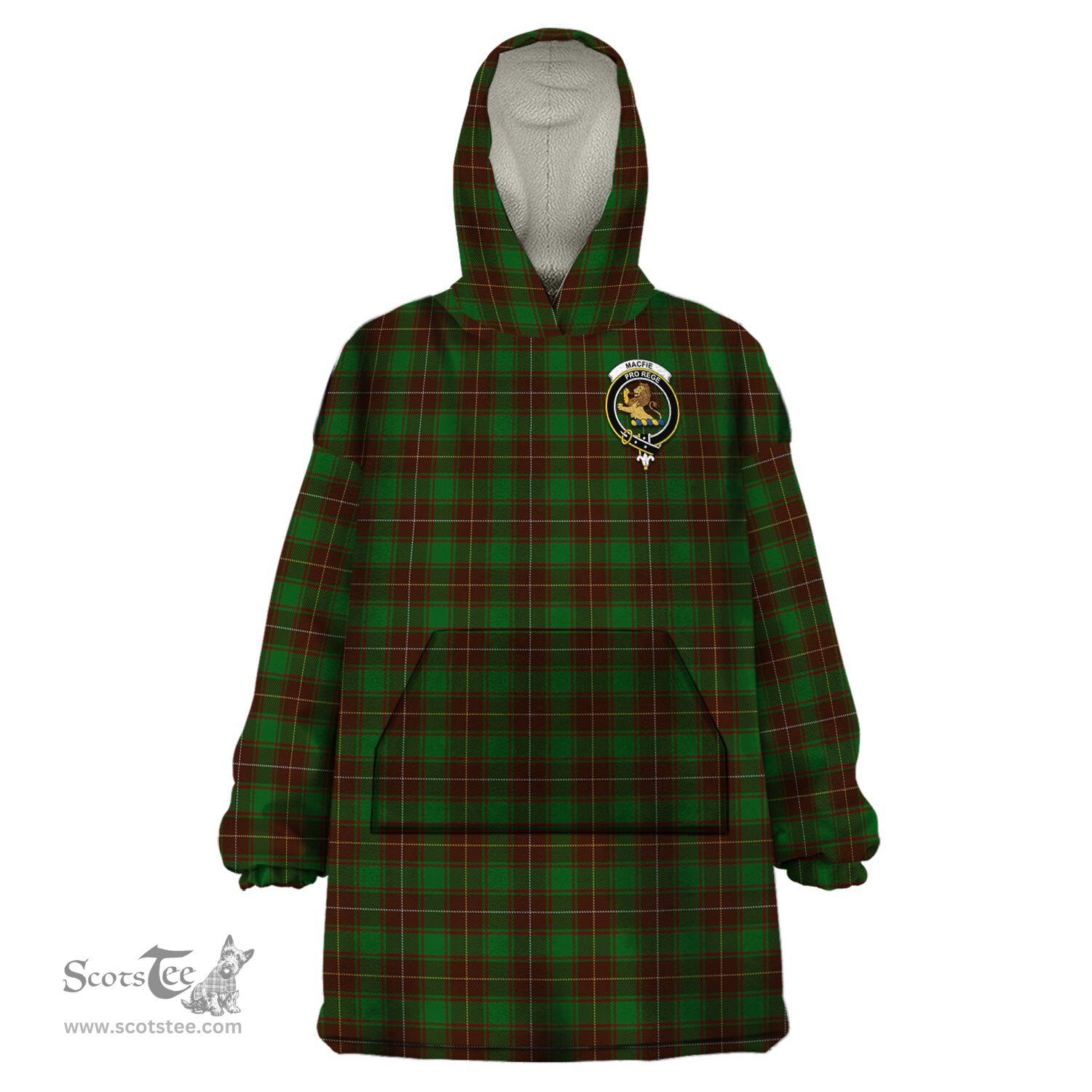 Scottish MacFie Hunting Clan Family Crest Tartan Snuggie Hoodie Plaid Wearable Blanket Hoodie