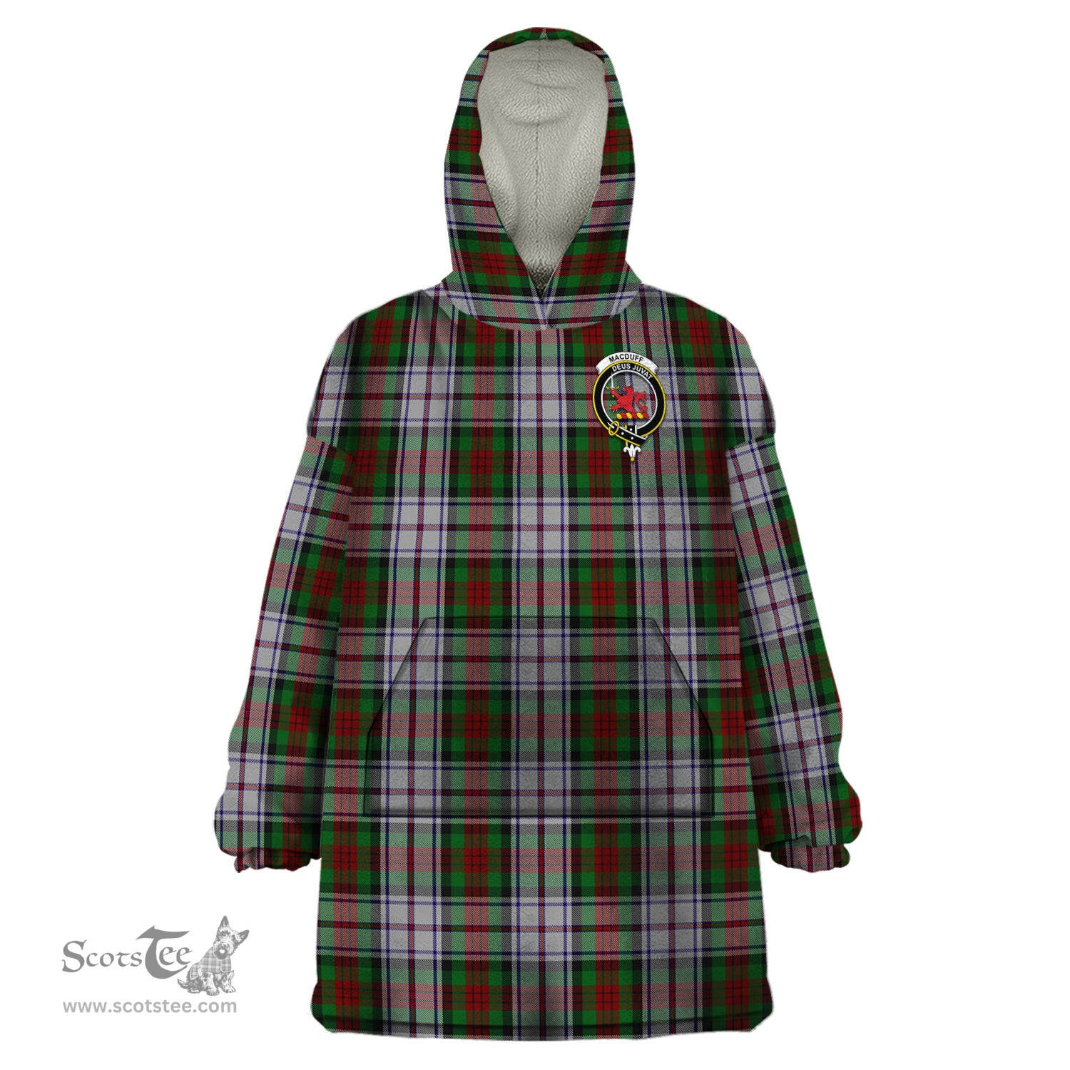 Scottish MacDuff Dress Clan Family Crest Tartan Snuggie Hoodie Plaid Wearable Blanket Hoodie