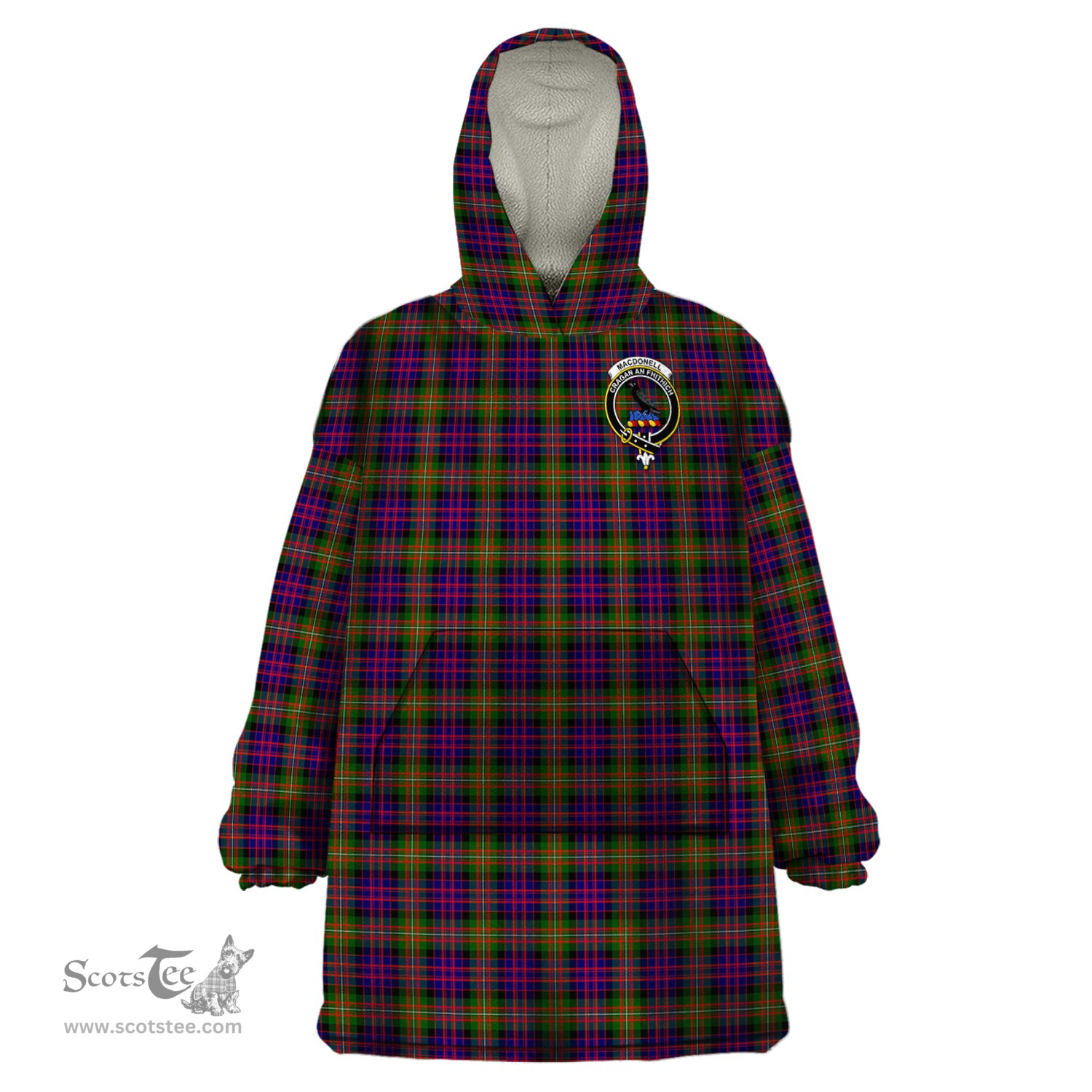 Scottish MacDonell of Glengarry Modern Clan Family Crest Tartan Snuggie Hoodie Plaid Wearable Blanket Hoodie