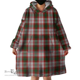 Scottish Lindsay Dress Red Clan Tartan Snuggie Hoodie Plaid Wearable Blanket Hoodie