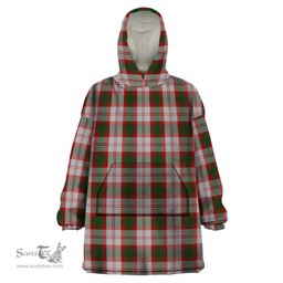 Scottish Lindsay Dress Red Clan Tartan Snuggie Hoodie Plaid Wearable Blanket Hoodie