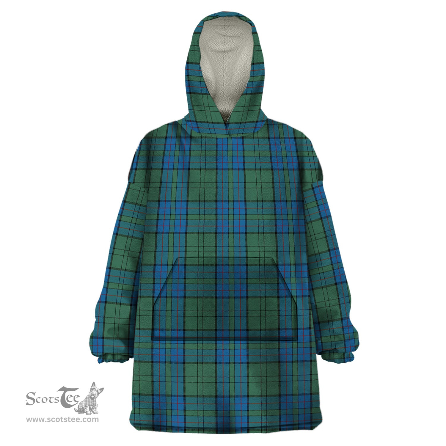Scottish Lockhart Clan Tartan Snuggie Hoodie Plaid Wearable Blanket Hoodie