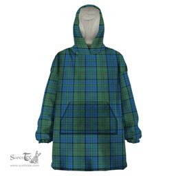 Scottish Lockhart Clan Tartan Snuggie Hoodie Plaid Wearable Blanket Hoodie