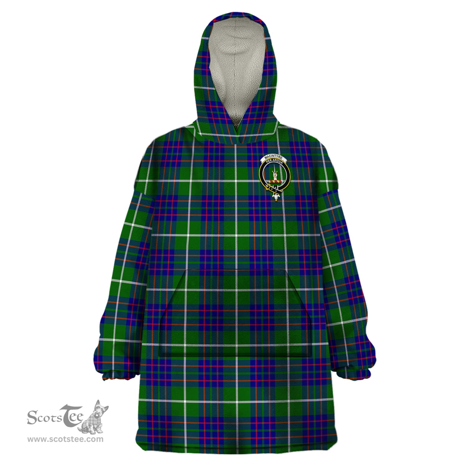 Scottish MacIntyre Hunting Modern Clan Family Crest Tartan Snuggie Hoodie Plaid Wearable Blanket Hoodie