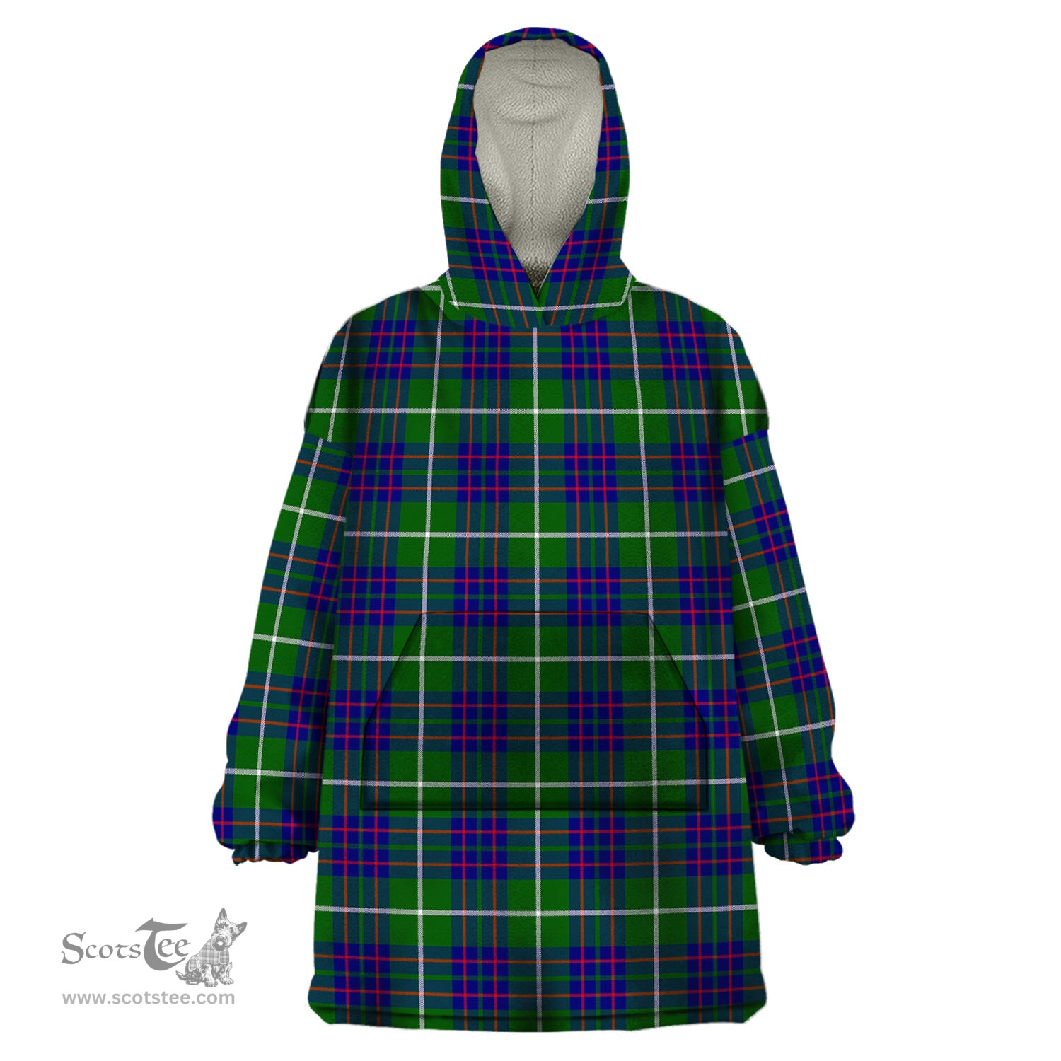 Scottish MacIntyre Hunting Modern Clan Tartan Snuggie Hoodie Plaid Wearable Blanket Hoodie