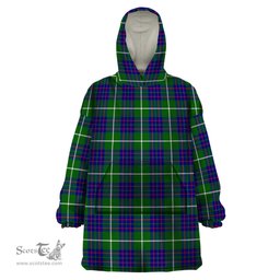 Scottish MacIntyre Hunting Modern Clan Tartan Snuggie Hoodie Plaid Wearable Blanket Hoodie