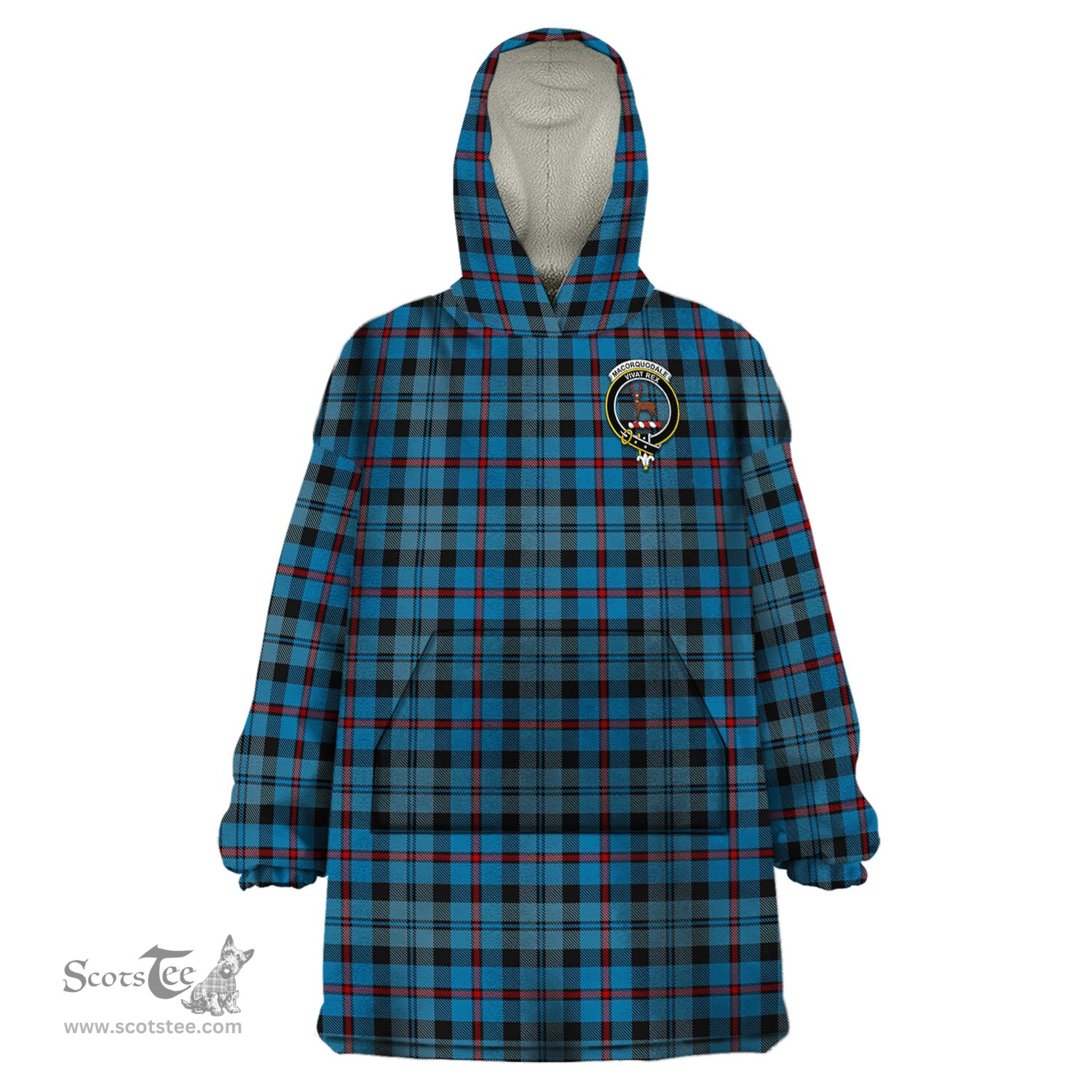 Scottish MacCorquodale Clan Family Crest Tartan Snuggie Hoodie Plaid Wearable Blanket Hoodie